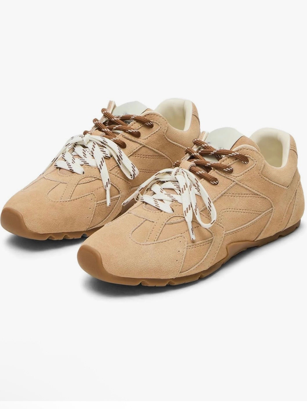 Brown Front tied flats shoes adjustable