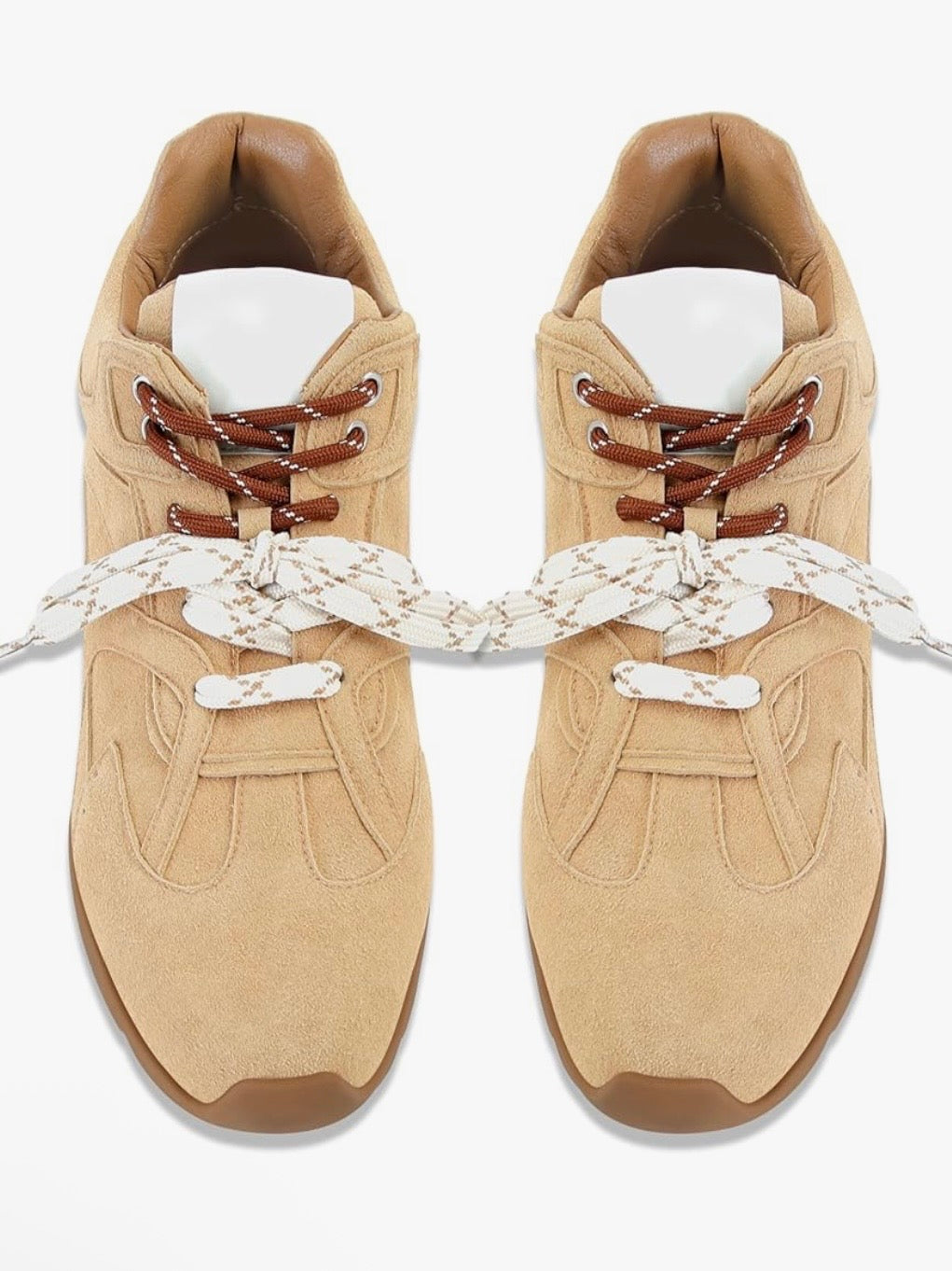 Brown Front tied flats shoes adjustable