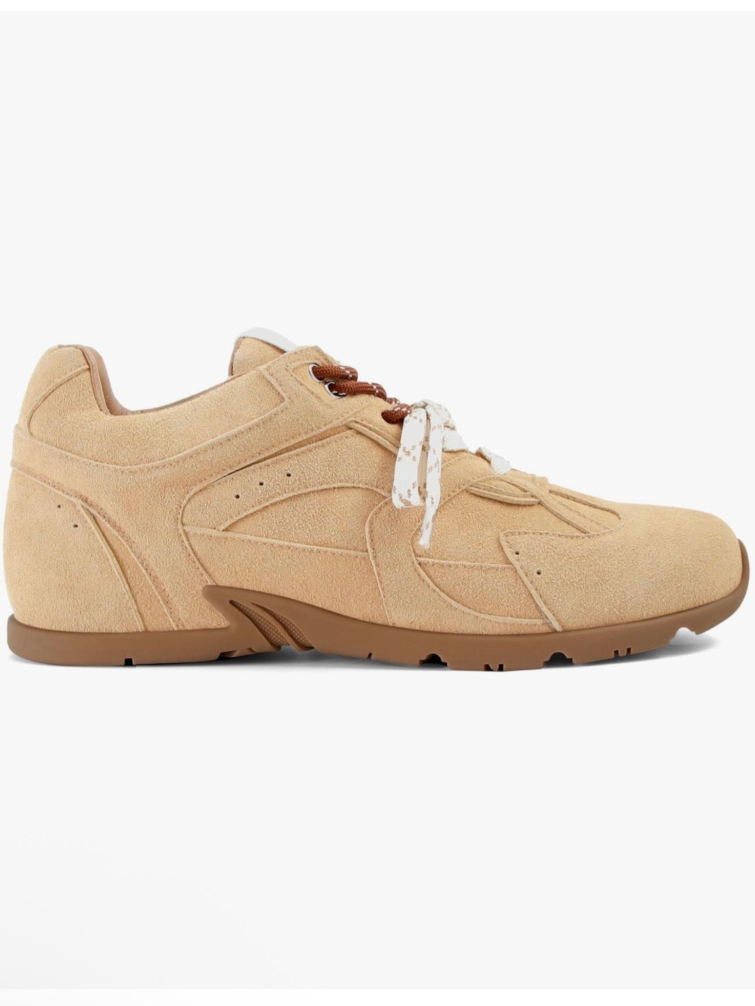 Brown Front tied flats shoes adjustable