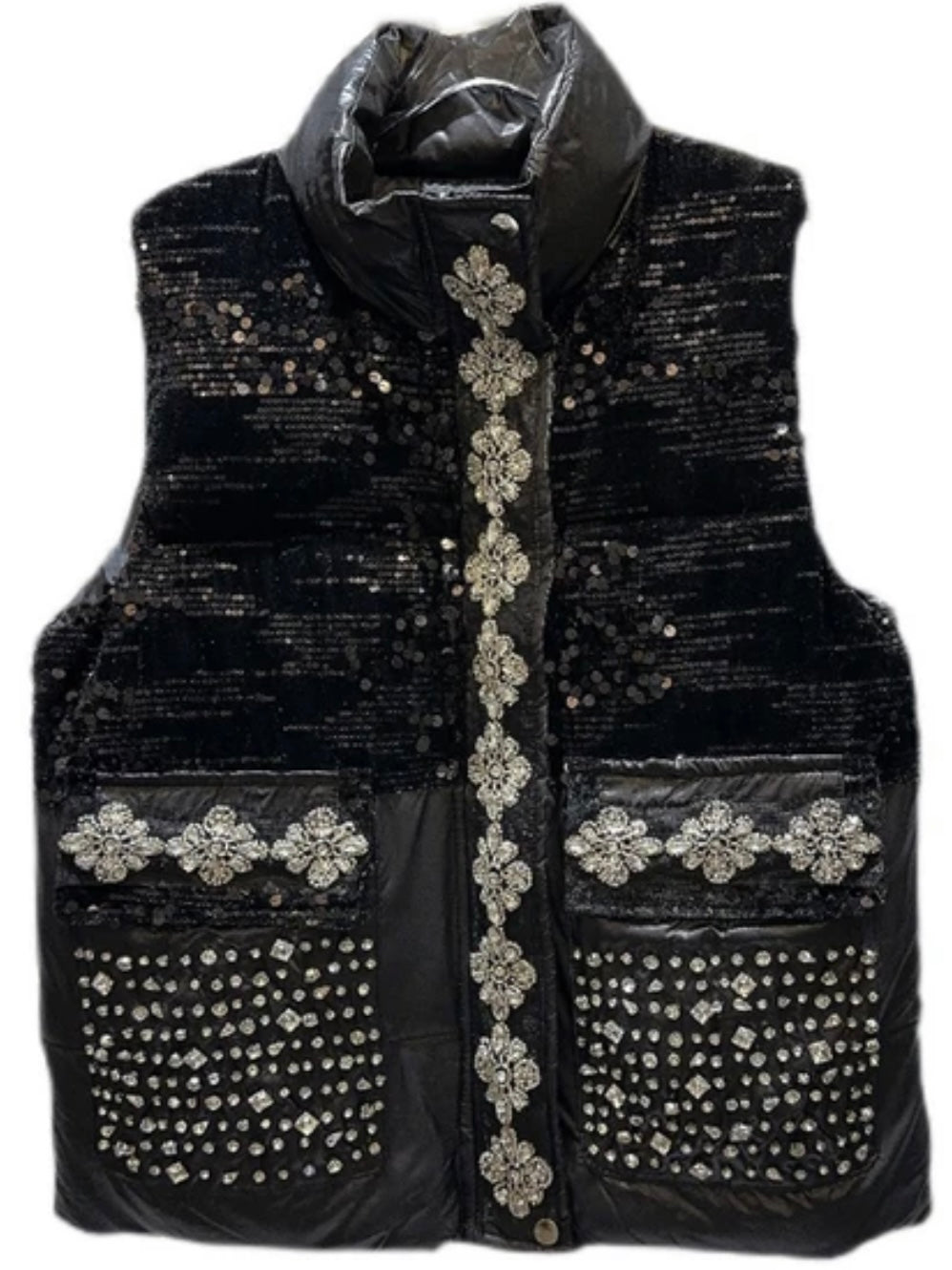 Black diamonds quilted vest