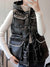 Black quilted hooded vest