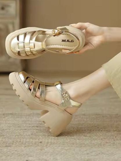 Gold Roman gladiator sandals