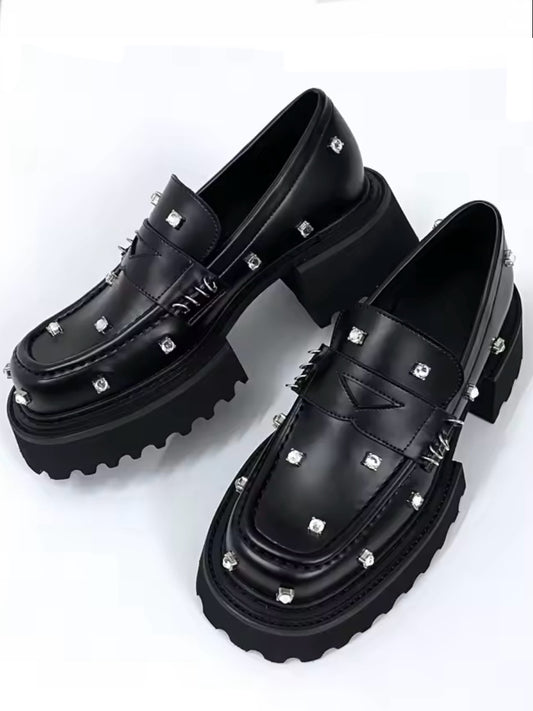 Black diamond loafers platform