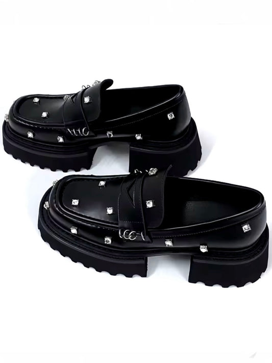 Black diamond loafers platform