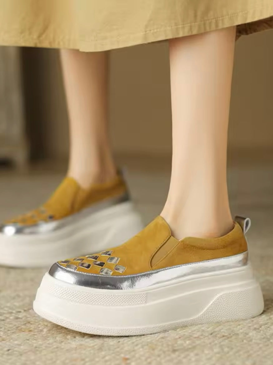 Yellow and silver platforms slip on