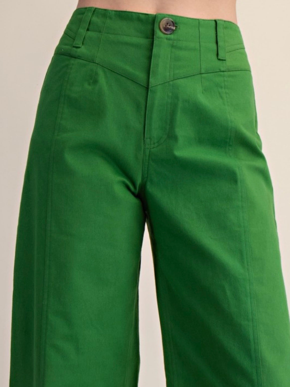 Green emerald and fuchsia solid colors wide leg pants