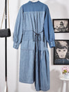 Light blue denim asymmetrical mini dress