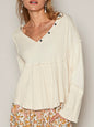 Beige v-neck loose top