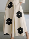 White and black flowers maxi dress