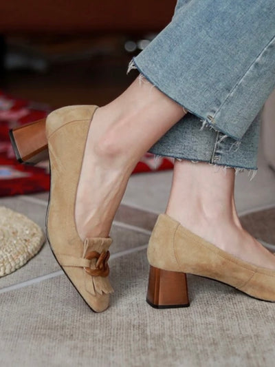 Light brown low heels