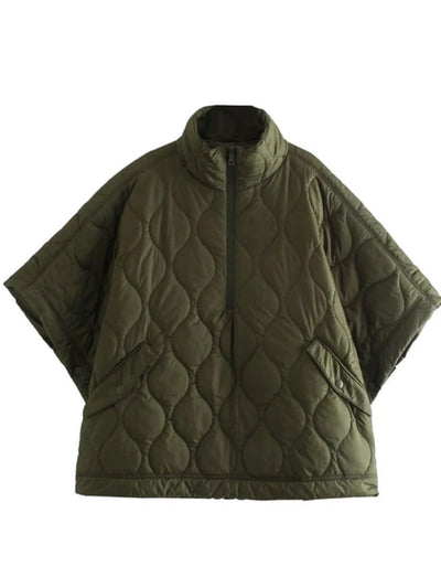 Green quilted oversized vest