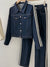 Dark blue denim set of 2 jacket and pants