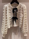 Beige knitted tiny balls texture sweater