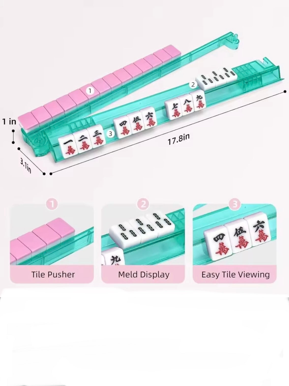 Mahjong clear multicolor tiles racks set of 4