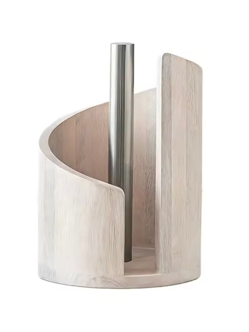 Wood kitchen paper towel holder
