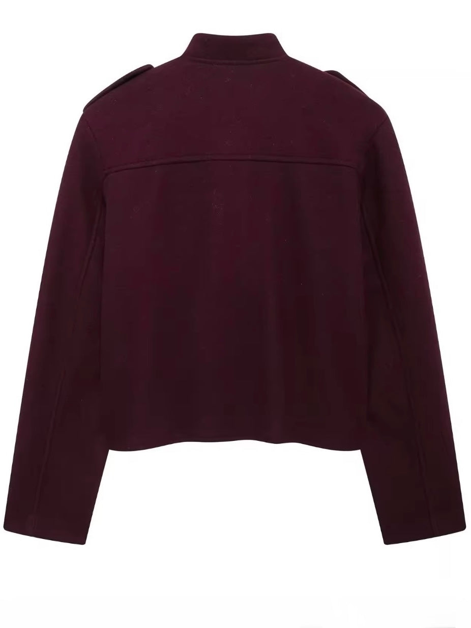 Burgundy golden buttons jacket
