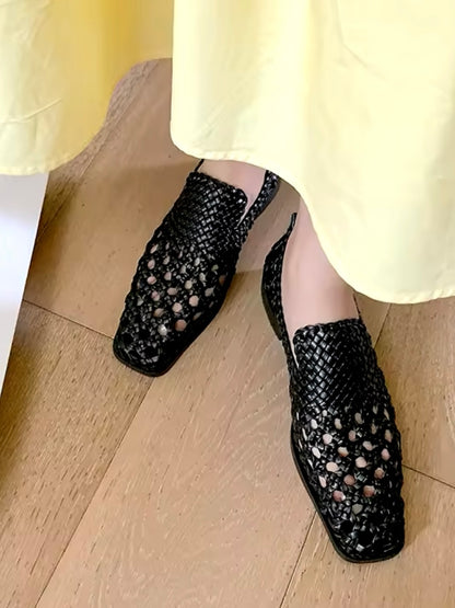 Slip on net loafers moccasins shoes