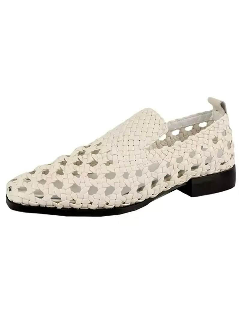 Slip on net loafers moccasins shoes