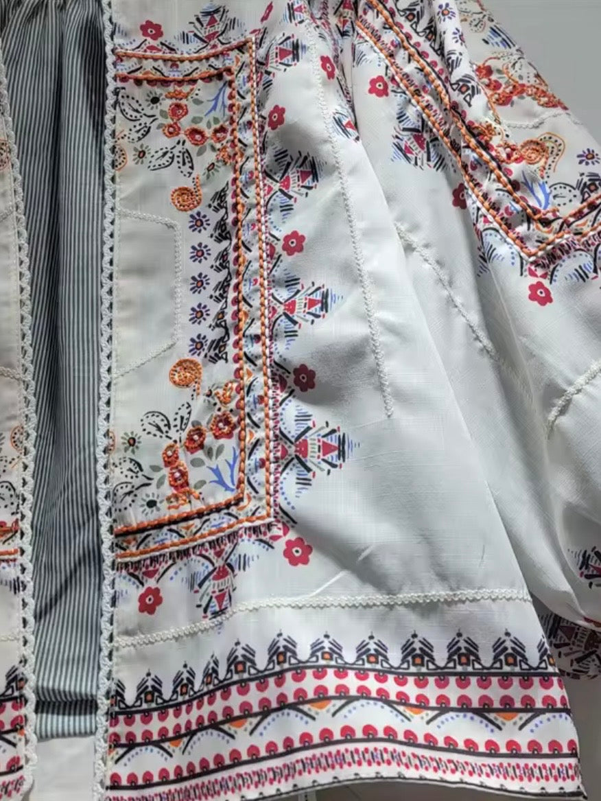 Light Blue denim embroidered jacket