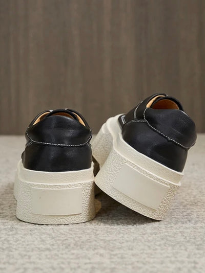 Black platform lace up sneakers