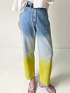 Tricolor straight jeans