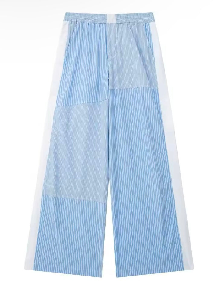 Blue and white striped set of 2 top and pants