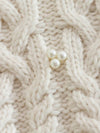 Beige knitted pearls texture sweater