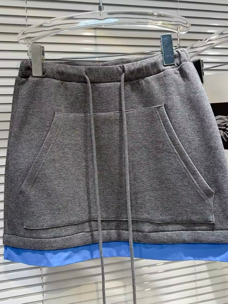 Gray set of 2 top and shorts pants