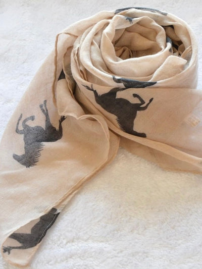 Brown and black horses light scarf
