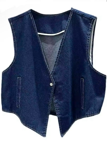 Denim dark blue vest