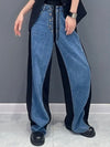 Blue jeans and black wide pants