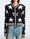 Black cardigan with white stars sweater