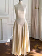 Beige pleated maxi dress