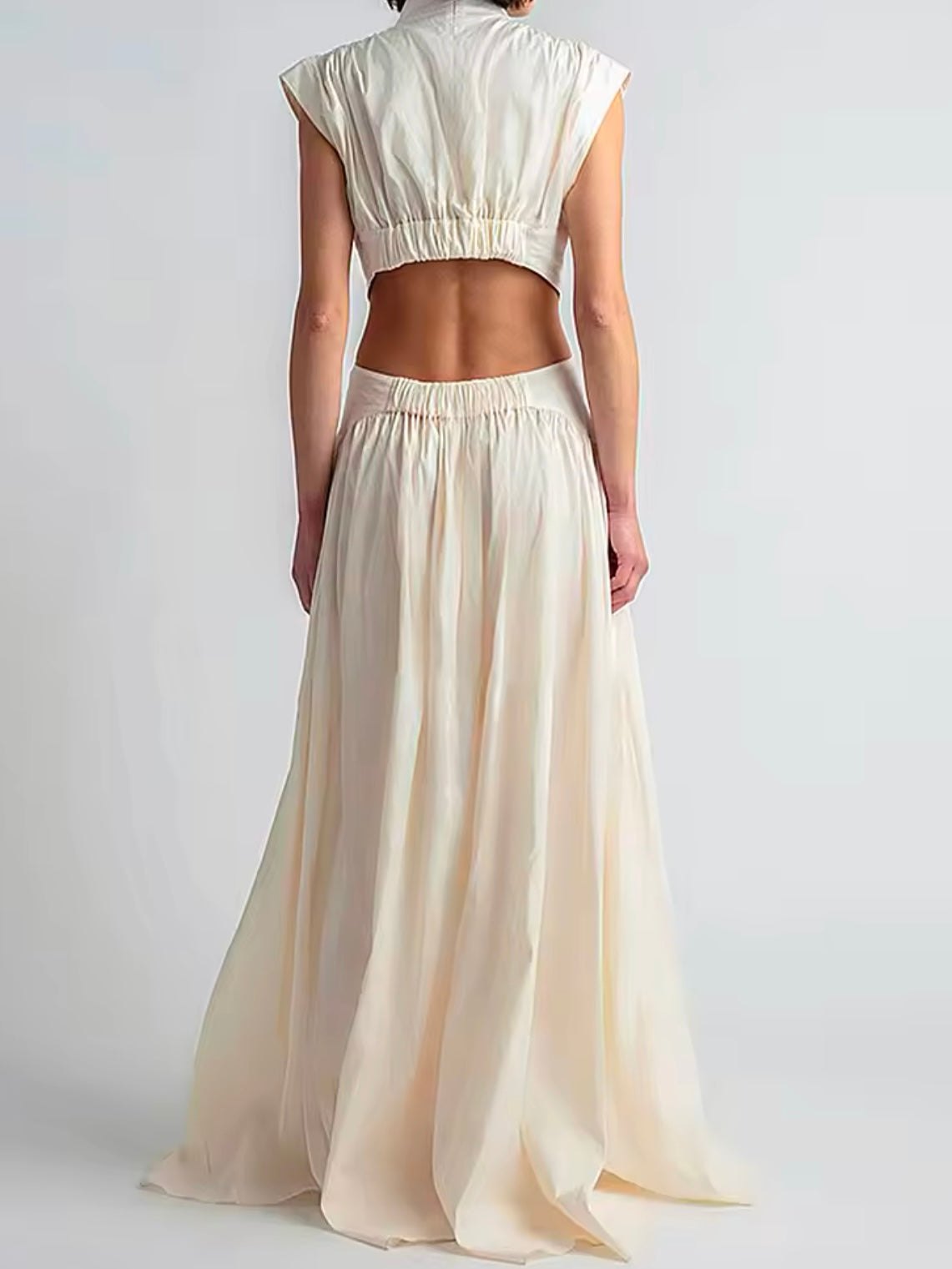 White cutout maxi dress