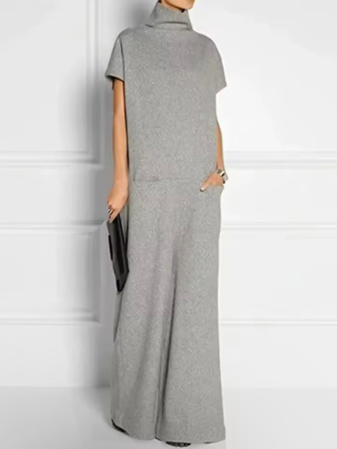 Gray tube maxi dress