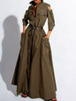 Dark green long sleeves maxi dress