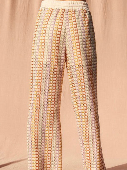 Beige multicolored set of 2 shirt and pants