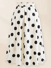 White and black set of 2 swimsuit and maxi skirt dots printed