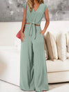 Green set of 2. Top and wide pants