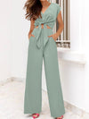 Green set of 2. Top and wide pants