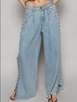 High-Waisted Loose Buttoned Jean Pants