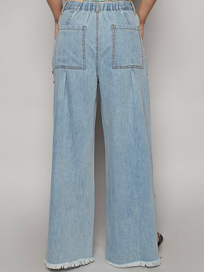 High-Waisted Loose Buttoned Jean Pants