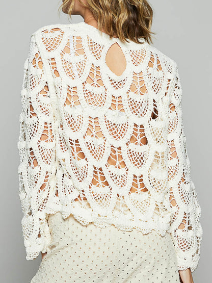 Off white crochet top sweater