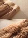 Camel layered maxi skirt
