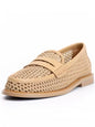 Beige natural Slip on net loafers moccasins shoes