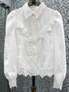 White lace crochet shirt