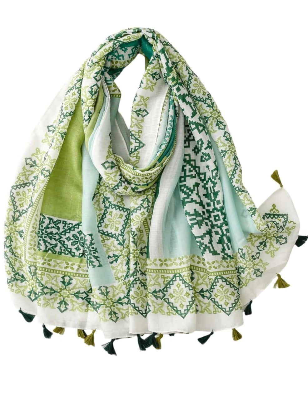 Geometric prints light scarf