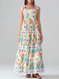 Spring floral print maxi dress