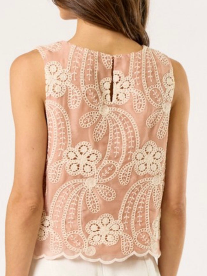 Pink floral texture top