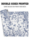 White and blue hydrangea rectangle placemats set